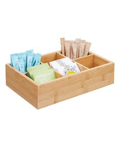 Boîte de rangement pour thé et aliments en bambou-Étui en bois pour sachets de thé, café, collations, sucre, édulcorants - Product Image 1