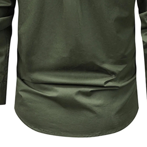 Haute qualité hommes décontracté Cargo chemises manches longues respirant tricoté tissu ODM approvisionnement automne saison plaine teint en gros - Product Image 6