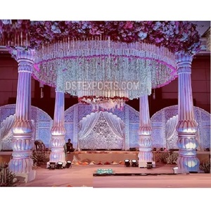 เสาแกะสลักรูปดอกบัวสำหรับงานแต่งงานที่สวยงาม โดดเด่น ทันสมัย ตกแต่งด้วยมันดาปทรงดอกบัว น่าทึ่ง งานออกแบบมันดาปสำหรับงานแต่งงานที่น่าจดจำจากออสเตรเลีย - Product Image 1