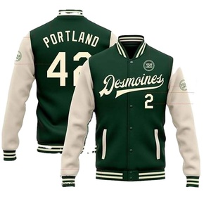 Custom Embroidery Patches Plus Size Men's <b>Varsity</b> <b>Jacket</b> Denim Sleeve Winter Street Baseball Letterman Style Front Reversible - Product Image 3