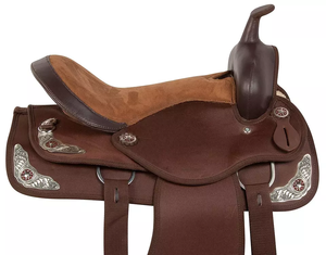 Selle de cheval en cuir synthétique marron de 10 \ "18 \", paquet Texas Star Western Pleasure Trail, dernière conception - Product Image 4