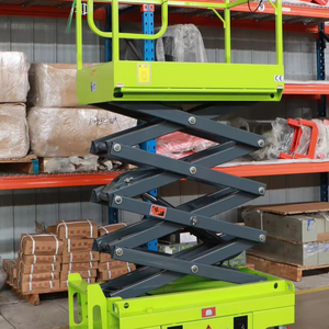 Plataforma de trabajo aéreo automática para exteriores, elevador de tijera de 300kg y 6m, apilador eléctrico hidráulico para peatones, garantía de motor de 1 año - Product Image 1