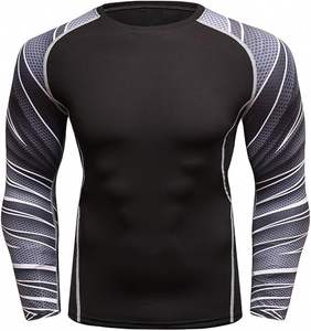 Rashguard personnalisable à manches longues pour homme, haut de compression MMA respirant, t-shirt d'entraînement No-Gi Jiu Jitsu Grappling, logo OEM - Product Image 2