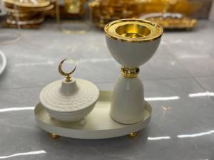 3 Piezas de Quemadores de Incienso Decorativos de Escritorio, Dorados y Negros, con Diseño de Ramadán Mubarak y Eid, Estilo Árabe de Oriente Medio, Metal Ecológico, Artesanía M R - Product Image 4