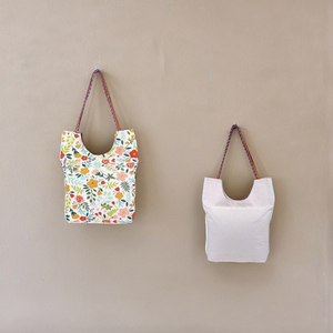 Lightweight Durable Cotton <b>Fabric</b> Handmade Solid <b>Tote</b> <b>Bag</b> Reusable Eco-Friendly Beach Shopping <b>Bag</b> Comfortable Shoulder Handles - Product Image 3