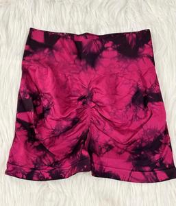 Short de gymnastique Short de fitness taille haute pour femme Pantalon de sport taille élastique à motif solide Short sans couture taille personnalisée - Product Image 4