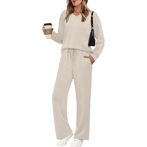 Wholesale Custom Spring Breathable Eco-Friendly Four-Way Stretch Solid Printed Fashion Ladies Activewear Two Piece Sweatsuits - Product Image 2