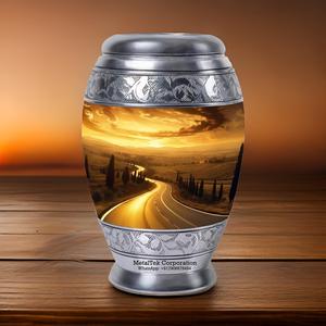 Urna de cremación monarca de estilo adulto americano Heaven Way, tarro de entierro funerario de Metal de aleación sólida, urna de cenizas de recuerdo humano de alta calidad - Product Image 5