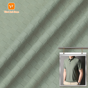 Vente en gros d'usine <span class=keywords><strong>Tissu</strong></span> tricoté Jacquard carré en nylon élasthanne extensible respirant et confortable <span class=keywords><strong>pour</strong></span> polos <span class=keywords><strong>pour</strong></span> hommes - Product Image 1