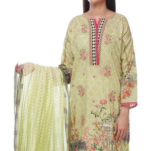 Collection d'été pour femmes et filles, costumes traditionnels pakistanais brodés en 3 pièces, shalwar kameez en lawn, longueur au sol, pour occasions ethniques - Product Image 5