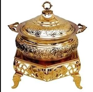 Plat de chauffe-plats en cuivre fait à la main de meilleure qualité plat de table classique traditionnel de haute vente nouvellement style plat en métal martelé - Product Image 2