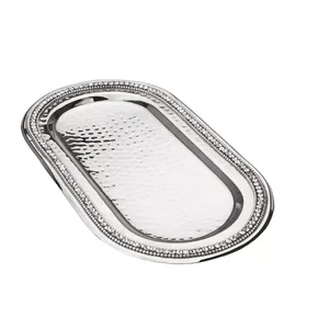 Elegante Bandeja de Servir Decorativa de Aluminio Moderno, Diseño Costero para el Hogar y la Cocina, Multifuncional, Regalo para Bodas y Fiestas - ZAHID - Product Image 2