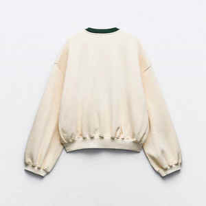 Sudadera con Logo Bordado y Estampado Personalizado para Mujer, Jersey de Fitness para Gimnasio, Top Corto con Cuello Redondo, Sudadera con Capucha, Top en Blanco, para el 2017 - Product Image 6