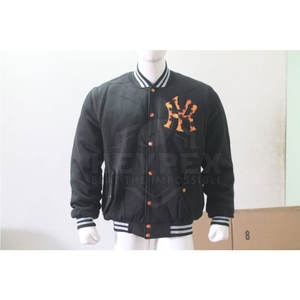 Vestes universitaires coupe-vent personnalisées pour hommes avec col montant et manches en cuir – Collection Hiver (Vente en gros) - Product Image 6