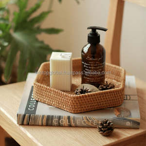 Plateau de service pliable en rotin hexagonal Wintop pour fruits et aliments, fait à la main, écologique, durable et résistant - Product Image 5