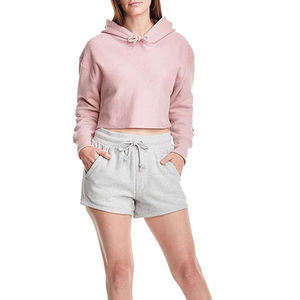 Zip up nouvelle conception mode haut court vêtements pour femmes à capuche respirant confortable à porter grande taille femmes haut court à capuche - Product Image 6