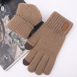 Unisex Winter Warm Touch Screen <b>Gloves</b> Knit Wool Fleece Lined Casual Twill Multifunction for Cold Weather - Product Image 3