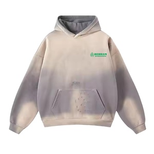 Sweat-shirts à capuche unisexes de haute qualité, style streetwear, en molleton 100% coton ou tissu éponge français, délavés à l'acide et effet soleil, vente en gros - Product Image 3