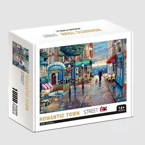 Hobby puzzle fun time game con family Romantic Town Street Famous Painting Series hd jigsaw puzzles