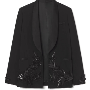 Manteau de luxe grande taille Vêtements d'extérieur Automne Hiver 2024 Haute qualité Femmes Perles faites à la main Bouton recouvert Écologique XXL - Product Image 1