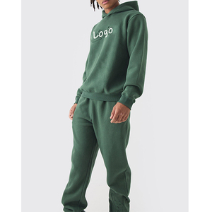 ชุดวอร์มผู้ชายแบบมีฮู้ด สีเขียว ทรงปกติ ผ้าคอตตอนคุณภาพสูง เนื้อผ้าหนา ปักตัวอักษร - Product Image 4