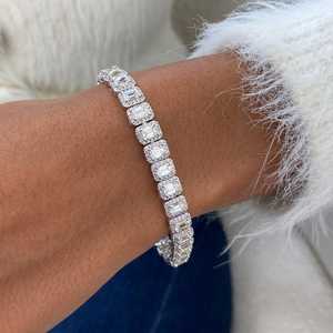 Alta demanda 14K oro blanco 9,72 Ct VS1 IGI certificado laboratorio cultivado corte brillante elegante tenis pulsera de lujo pulseras de diamantes - Product Image 4