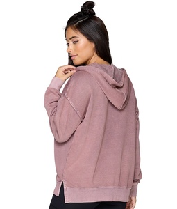 เสื้อฮู้ดผ้าฟลีซโอเวอร์ไซส์ของผู้หญิงเสื้อฮู้ดของผู้หญิงเสื้อฮู้ดปล่อยว่างระบายอากาศได้ดีสไตล์วินเทจ500gsm พรีเมี่ยม - Product Image 3