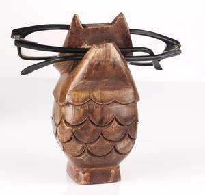 Father's Day Gifts Wooden Owl Eyeglass Spectacle Holder Handmade Owl <b>Display</b> Stand for Office Desk Home Decor Gifts - Product Image 3
