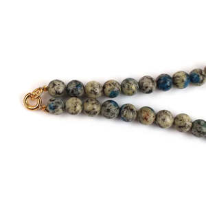 Collar de piedras preciosas de jaspe K2 de plata de ley 92,5, patrón de corazón, chapado en oro blanco religioso Vintage, cadenas finas de 18 quilates, regalo perfecto - Product Image 1