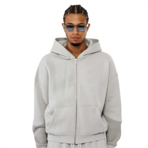 <b>Hoodies</b> High Quality Cotton Zip up Oversized Drop Shoulder Hoodie Heavyweight Zip up Hoodie for <b>Men</b> - Product Image 3