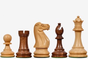 Pièces d'échecs en bois de luxe CB Grandmaster Staunton Series en sheesham et en buis naturel, roi de 3,7 pouces - Product Image 5
