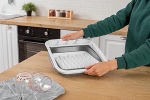 Escurridor de Platos Plegable de Silicona y PP Ecológico AFOSSA, Ahorra Espacio, Soporte para Utensilios Plegable para Fregadero de Cocina, Cocinas Pequeñas - Product Image 4