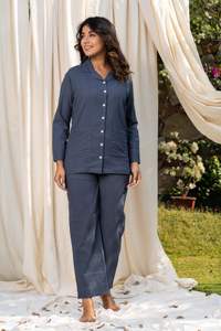 2 Piece Set Cotton Printed <b>Summer</b> Night Suit Three Quarter Sleeve Casual Women <b>Dress</b> - Product Image 3