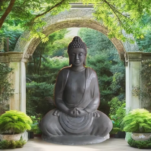 Estatua de Buda FRP duradera, escultura de fibra de vidrio de diseño moderno para jardín espiritual y espacios de meditación para decoración de Diwali - Product Image 1