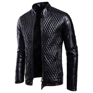 Chaquetas de cuero Precio barato Chaquetas de espuma negras de alta calidad Chaqueta de cuero de invierno para hombres - Product Image 1