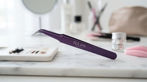 Pince à isolation courbée 10 mm en acier inoxydable anti-magnétique, revêtement poudré violet, pour volume russe, vente chaude, personnalisation OEM - Product Image 2