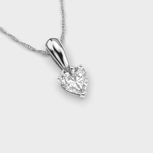 Pendentif solitaire en diamant de laboratoire en forme de cœur, serti de griffes, en argent sterling 925 massif, couleur personnalisée, plaqué rhodium, bijoux pour femmes - Product Image 3