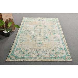 Alfombra clásica de lana de retazos verde Beige 4,5X7,8 pies diseño Aubusson turco para sala de estar pasillo de noche rectángulo de látex - Product Image 4