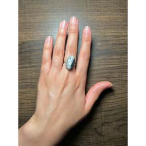 Navajo Handmade White Buffalo Gemstone <b>Ring</b> Natural Stone <b>Boho</b>/Hip Hop Style Size 6 Sterling <b>Silver</b> Statement for Everyday Wear - Product Image 5