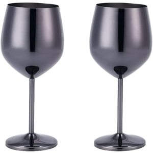 Gobelets à vin en acier enduit de rouge incassable 350 ml – Verres à vin en PC et métal incassables – Fournitures de fête – Cadeau pour hommes et femmes - Product Image 1
