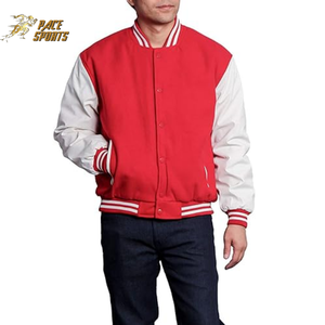 Venta caliente nueva moda Premium negro cuero manga roja Varsity chaqueta para hombre al por mayor hombres personalizados chaqueta de béisbol de alta calidad - Product Image 6
