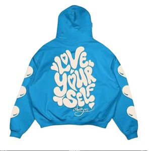 Sudadera con Capucha de Moda, 100% Algodón, Forro Polar de Invierno, Ecológica, con Estampado Puff, Estilo Urbano, Personalizada, Talla Grande - Product Image 2