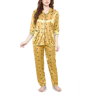 Conjunto de Pijama de Seda Satén Transpirable de 2 Piezas para Mujer, Manga Larga, Ropa de Dormir de Alta Calidad para Mujer - Product Image 4