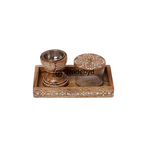 Tradebyd-Quemador decorativo de madera hecho a mano para aromaterapia diaria y uso en eventos especiales en hogares elegantes - Product Image 5