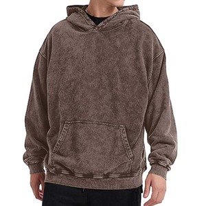 Sudaderas con capucha personalizadas al por mayor de peso pesado de algodón de gran tamaño lavado ácido Zip up Sudadera con capucha apliques bordados Sudadera con capucha con su logotipo - Product Image 2