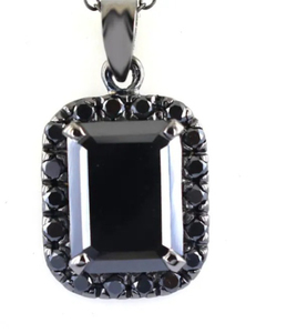 Pendentif diamant personnalisé en argent sterling 925 noir rond Moissanite Hip Hop bijoux pour enfants - Product Image 1