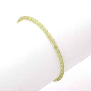Natural Peridot Faceted Rondelle Gemstone <b>Beaded</b> <b>Bracelets</b> for Women <b>Men</b> 3mm Handmade Dainty Stone <b>Bracelet</b> at Wholesale Price - Product Image 2