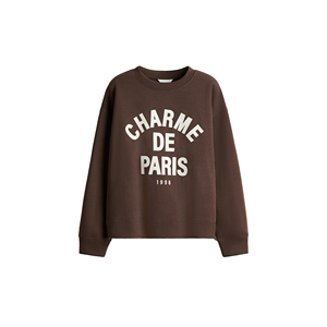 2022 dernière mode femmes sweat col rond pull à manches longues décontracté 100% coton personnalisé brodé avant écologique - Product Image 4
