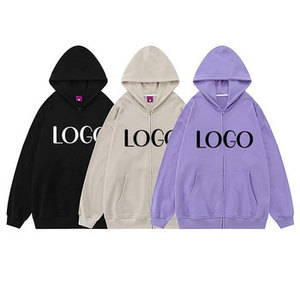 OEM personalizar Puff pantalla impresa bordado logotipo diseño polar algodón francés Terry Color sólido pulóver sudaderas con capucha sudadera - Product Image 1