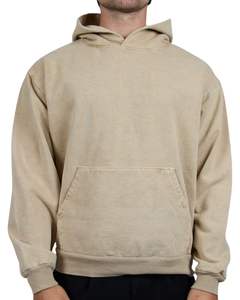 Sudadera personalizada OEM Oversized Pullover Camel-Sudadera de algodón pesado Fleece Vintage Streetwear para hombres y mujeres - Product Image 1